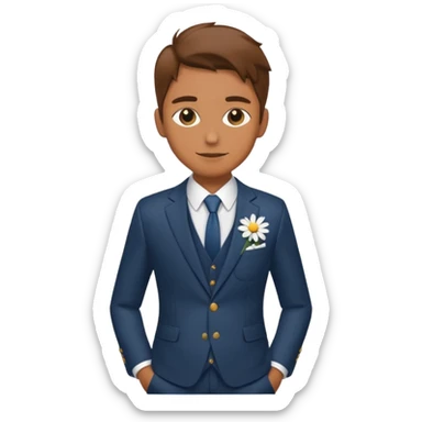 G Dradon,Stylish guy with single daisy in pocket sticker