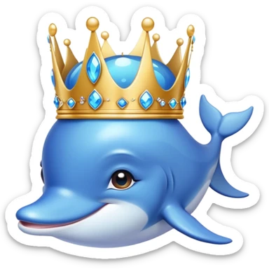 Cute Dolphine with a queen crown sticker