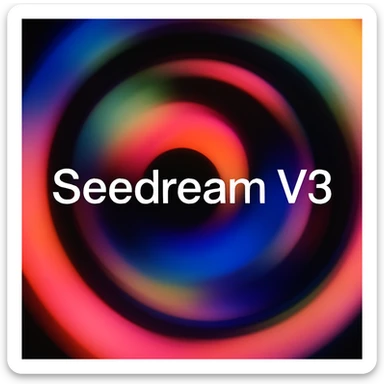 remake this and make "Seedream V3" bit bigger sticker