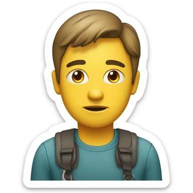 Person with a doubtful face making a pre sticker