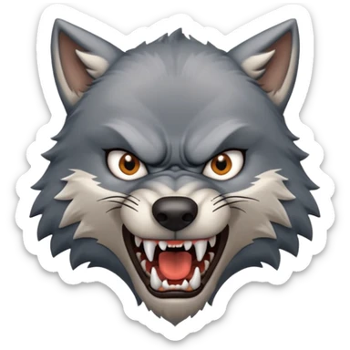 Tráeme una imagen de un lobo enojado sticker