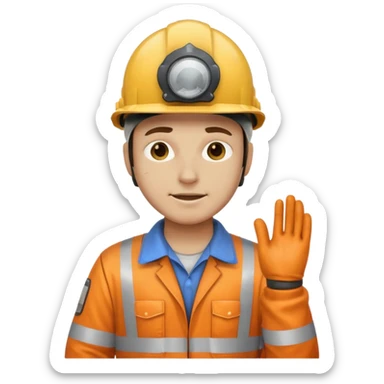 Engineering Oil plant worker in spilled clothes, funny sticker