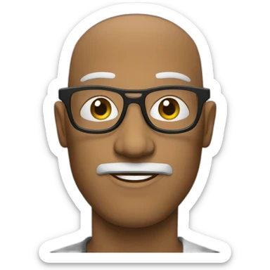 white-bold-man-wiht-glasses sticker