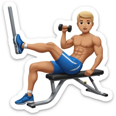 persona haciendo abdominales de piernas en el gimnasio sticker