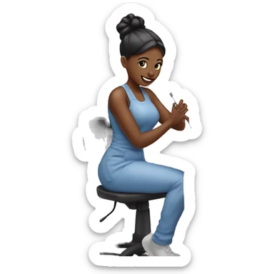 nail tech doing nails sticker
