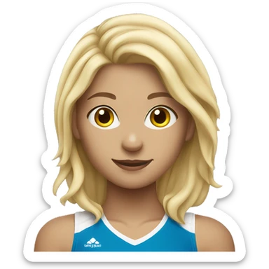 summer olympics blonde girl playing volleyball sticker