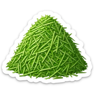 a big pile of grated green shreds of vegetable sticker