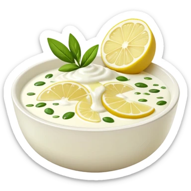 yaourt avec du citron, des herbes, du miel et de l'huile d'olive sticker
