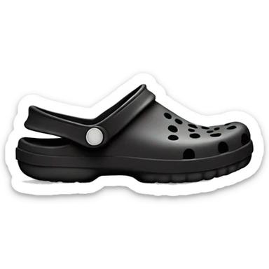 Realistic black pair of crocs shoes isolated.  sticker