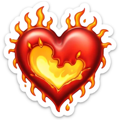 hot melting metal heart shape sticker