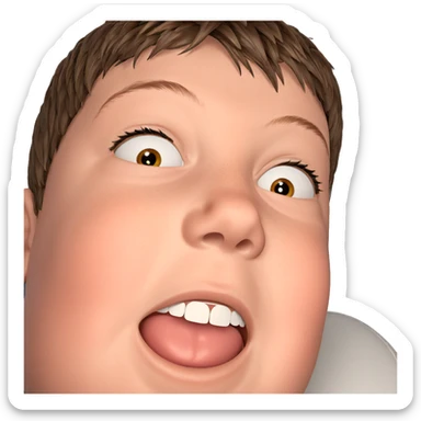 brown haired boy portrait sticker