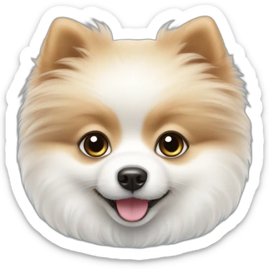 White pomeranian puppy sticker