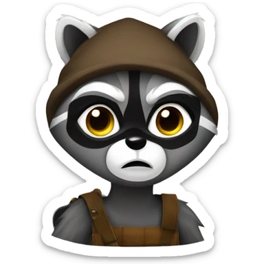 raccoon thief sticker