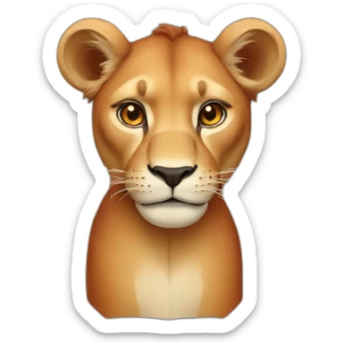 Red lioness sticker