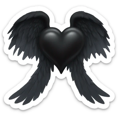 black heart with wings sticker