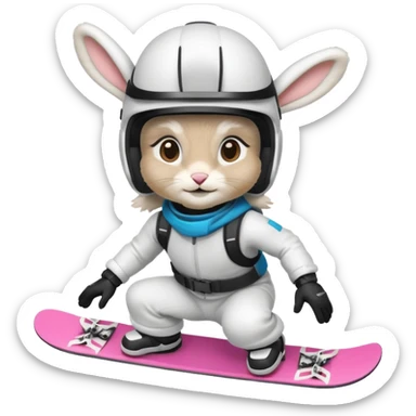 Snowboarder Bunny sticker