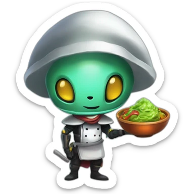 alien chef scifi roguelike rpg style inspired by slay the spire digital art sticker