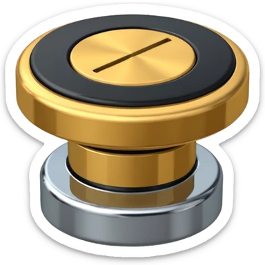 volume knob, straight on view sticker