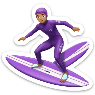 glitter surfer purple surf in wave ocean cian sticker