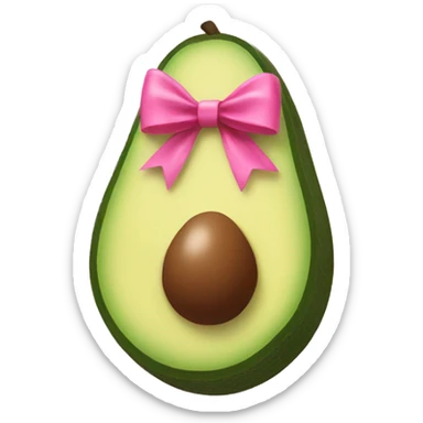 avocado with pink bow on top sticker