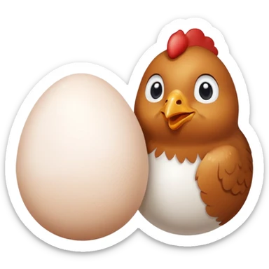 chicken and egg sticker