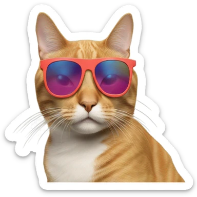 Cat with sunglasses sticker