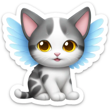 Kawaii cat with wings sticker