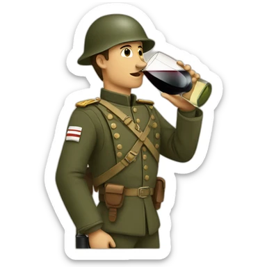 french soldier drinking wine sticker