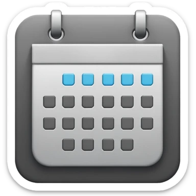 calendar icon, Apple emoji style, no numbers or letters, only shapes sticker