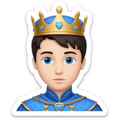 Principe con ojos de corazónes azules sticker