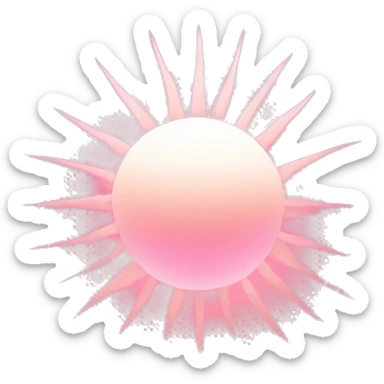 Pink rising sun sticker