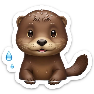 swimming otter sticker