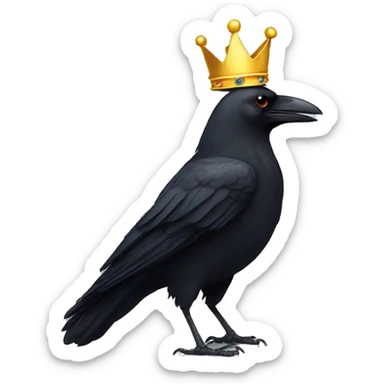 Crow with crown sticker