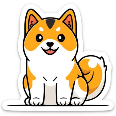 Black Shiba Inu dog pooping sticker