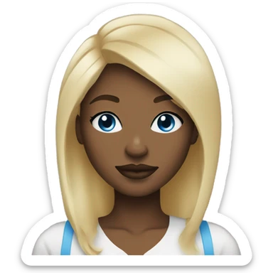 black woman blonde hair blue eyes full lips sticker