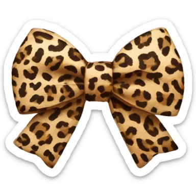 Leopard print bow sticker