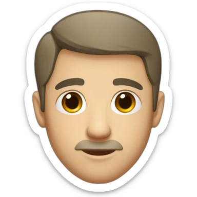 A Russian guy with a very short haircut like a dreak, brown eyes  sticker