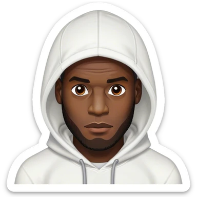 Lebron james wearing a white hoodie  sticker