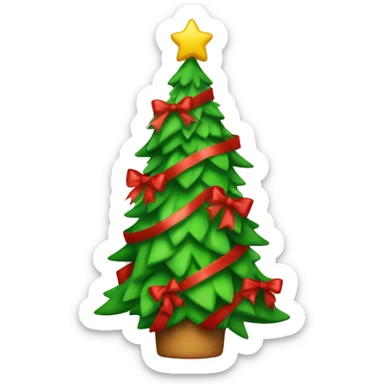 Christmas tree with bows on it sticker