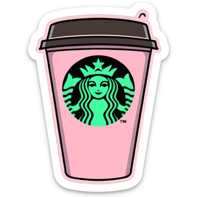 Pink Starbucks coffee emoji  sticker