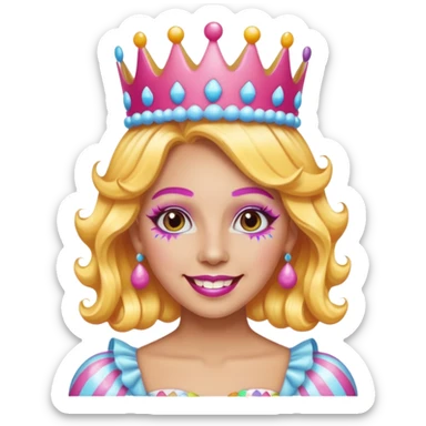 queen of the candyland, with candy makeup candy crown and just face sticker