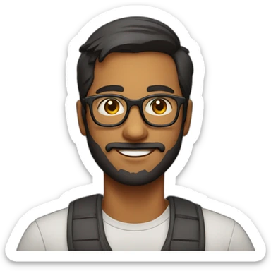 indian Guy with specs and light beard sticker