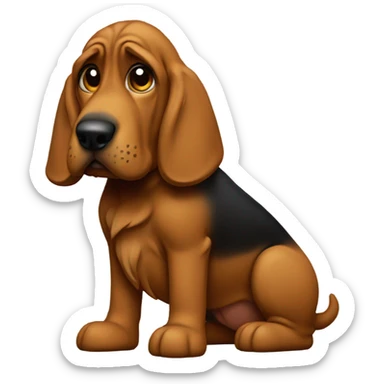 A bloodhound emoji of “ I don't know.” sticker