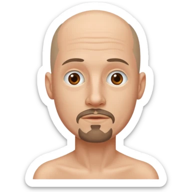 Hombre delgado piel clara sin cabello con perilla sticker