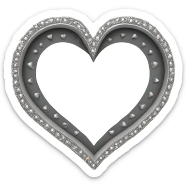 a hollow heart studded with silver sticker