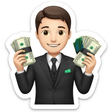 RICH MAN WITH INFINETE MONEY sticker