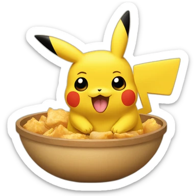 Pikachu qui mange du poulet  sticker