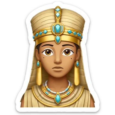 Mummy Pharaoh: Bandaged body with golden headdress and jeweled amulet.
 sticker