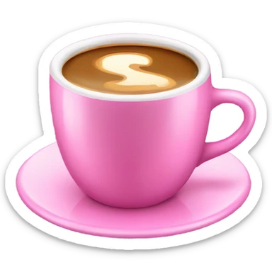 espresso Coffee in pink cup sticker