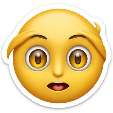 La tête jaune d'un emoji avec les yeux écarquillés entrain de tirer la langue sticker